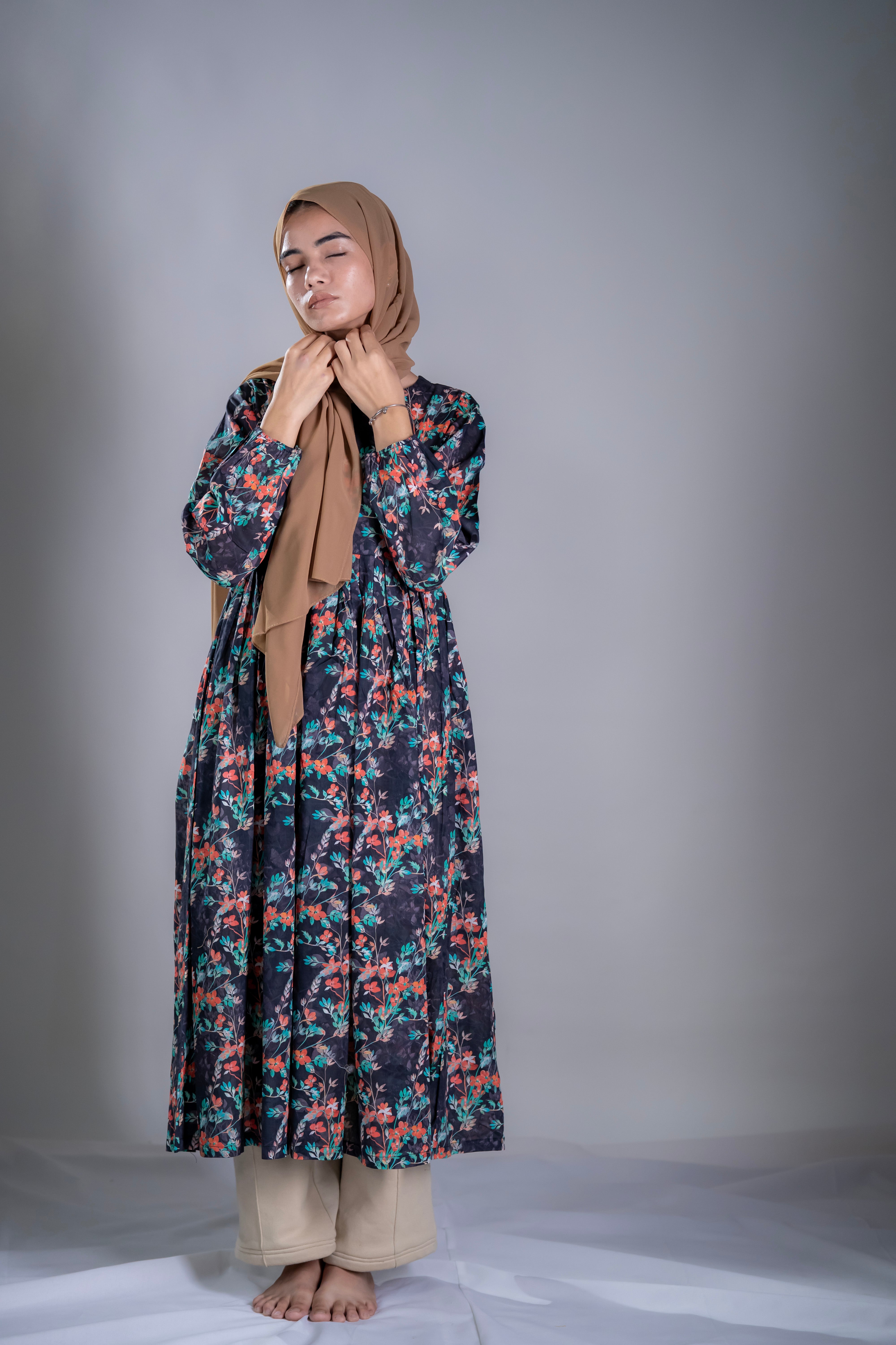 Midnight Floral Grace Lawn Tunic