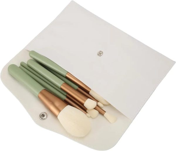 7 Pcs Makeup Brush Set Complete Lip Brush Eye Shadow Loose Powder Brush Beauty Tools With Pouch (green).